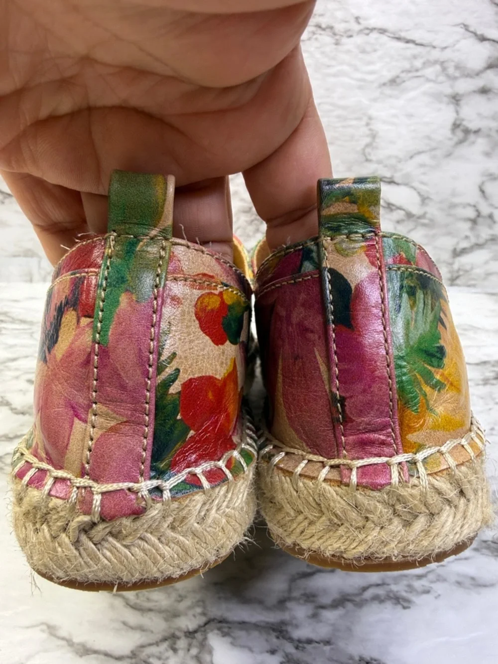 Patricia Nash Eva leather flat shoe in Spring Multi floral pattern NIB Size 6